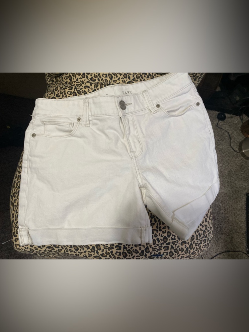 The Limited White Fold-Cuff Denim Shorts